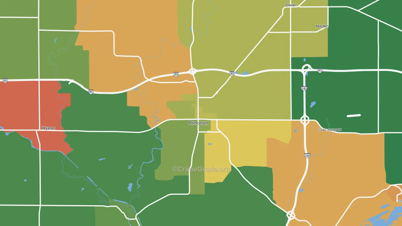 Princeton, IL Map of Assault Rates