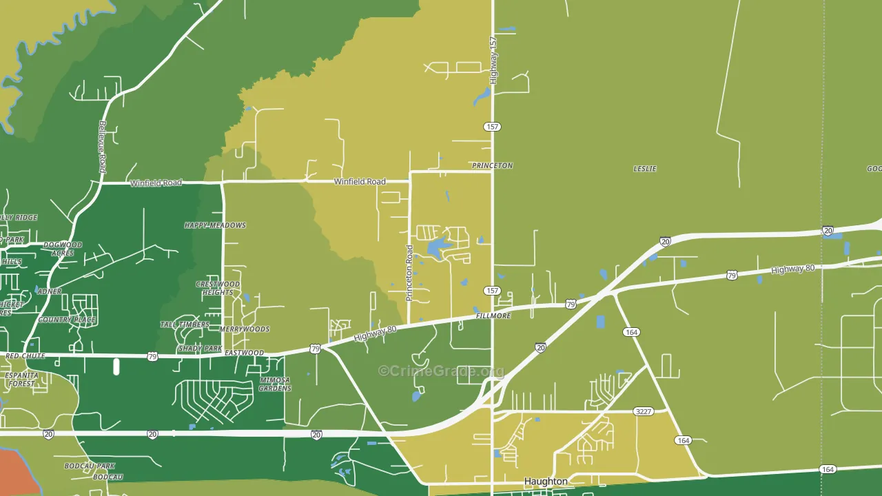 Princeton, LA Map of Assault Rates