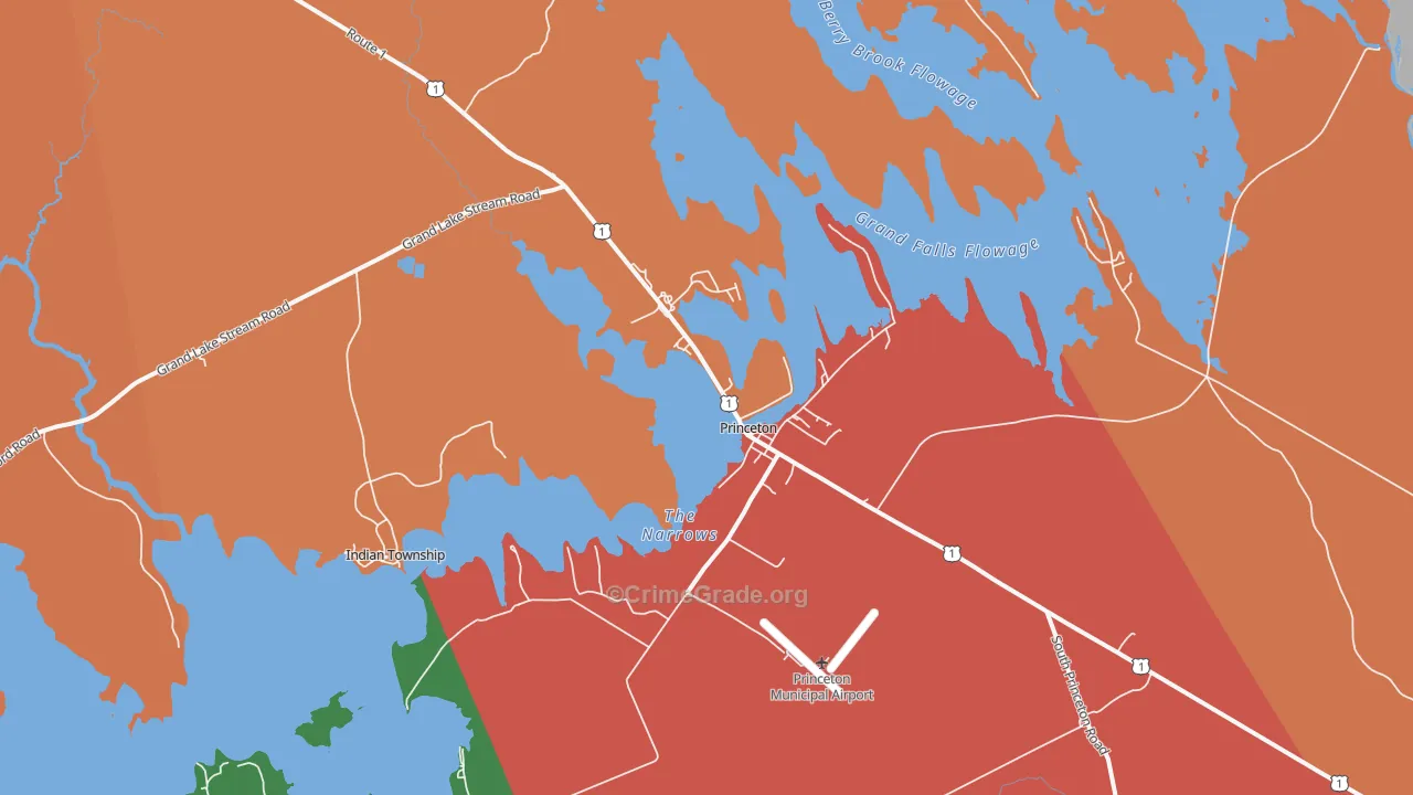 Princeton, ME Map of Assault Rates
