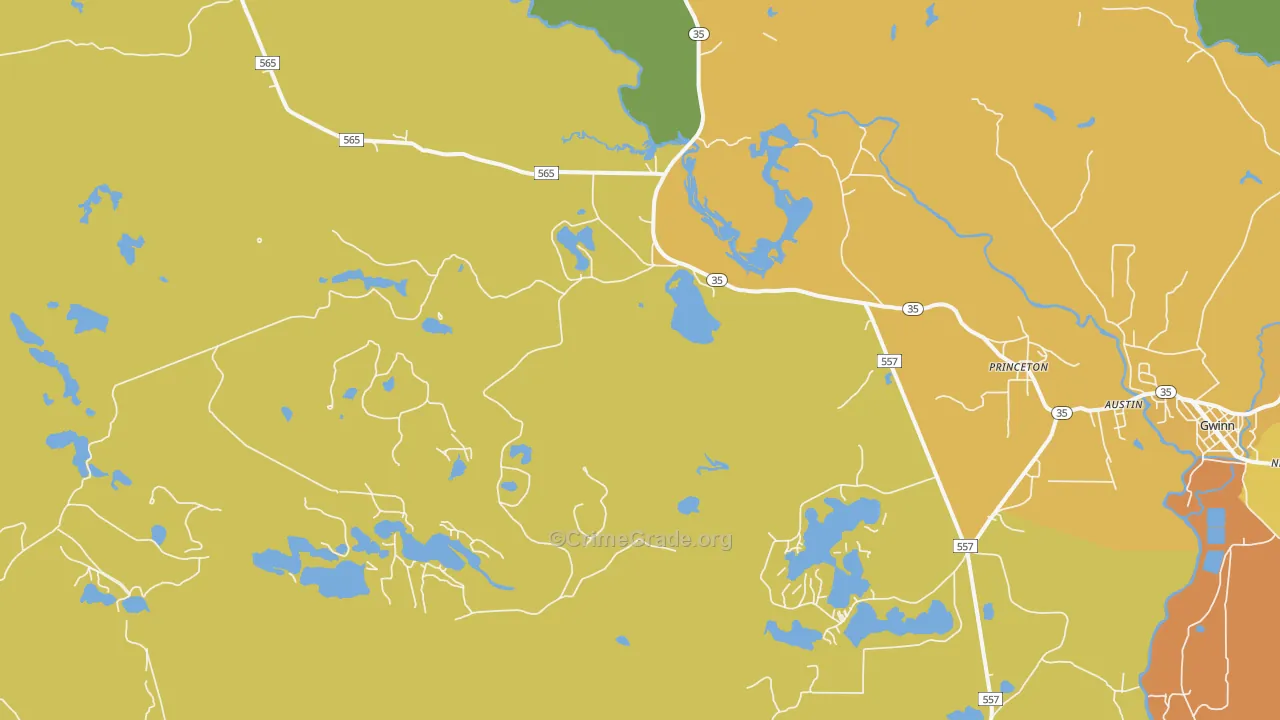 Princeton, MI Map of Assault Rates