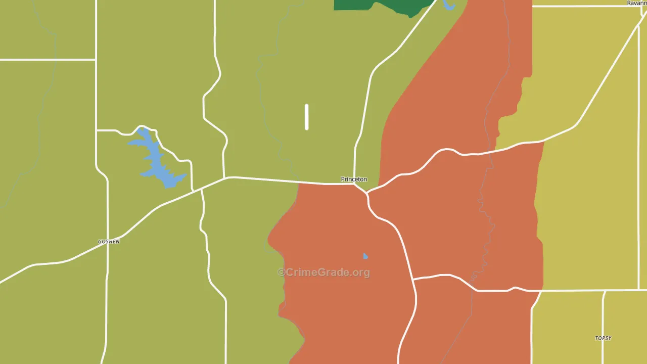 Princeton, MO Map of Assault Rates