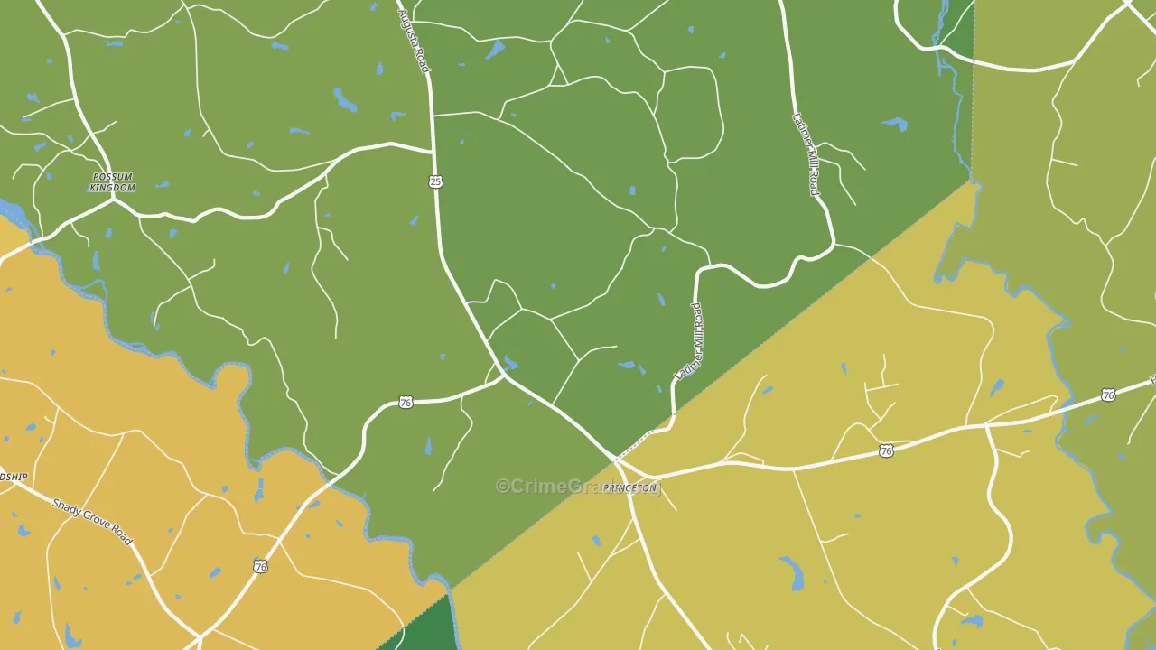Princeton, SC Map of Assault Rates