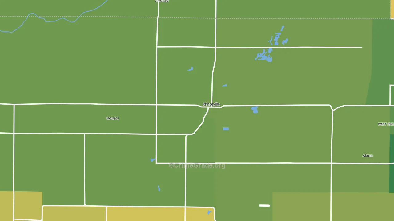Princeville, IL Map of Assault Rates