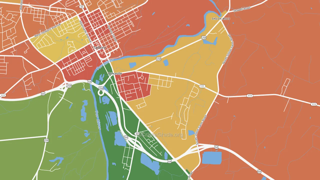 Princeville, NC Map of Assault Rates