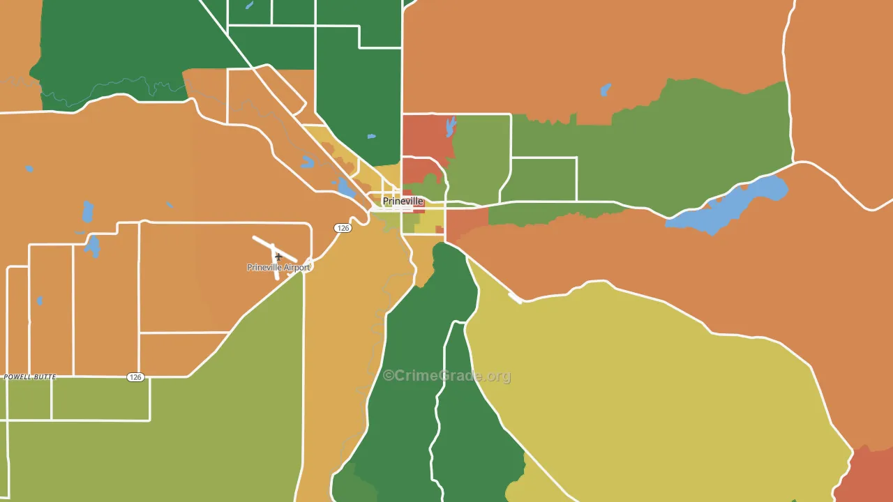 Prineville, OR Map of Assault Rates