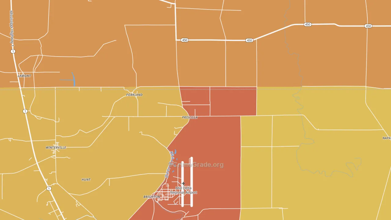 Priscilla, MS Map of Assault Rates