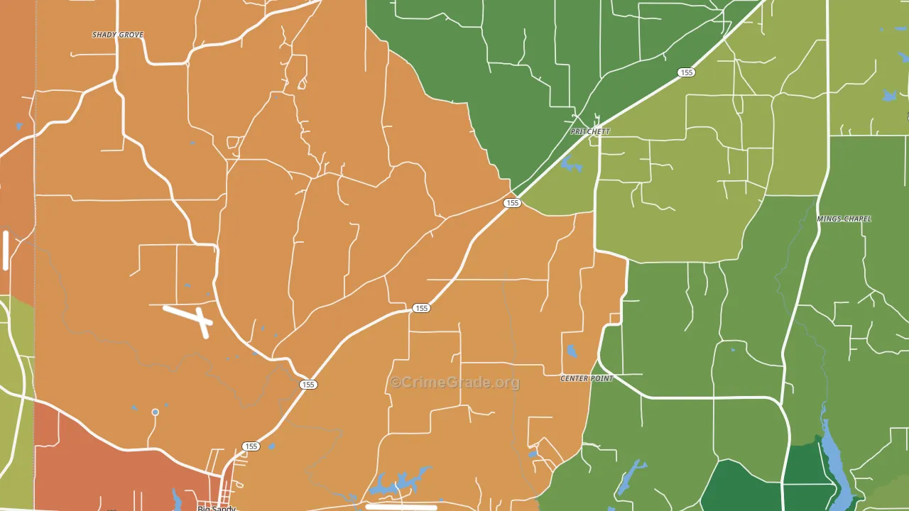 Pritchett, TX Map of Assault Rates