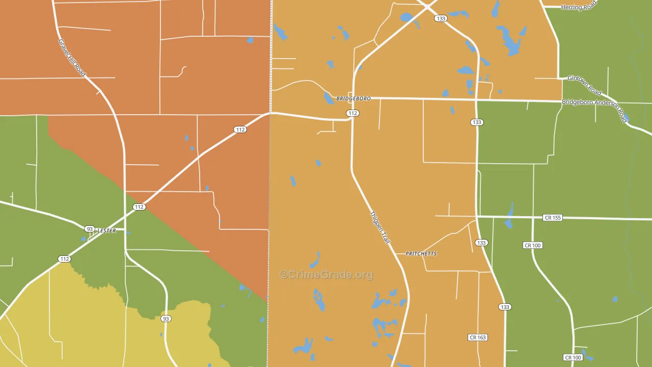 Pritchetts, GA Map of Assault Rates