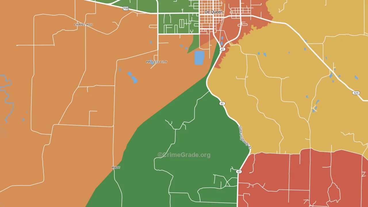 Process City, AR Map of Assault Rates