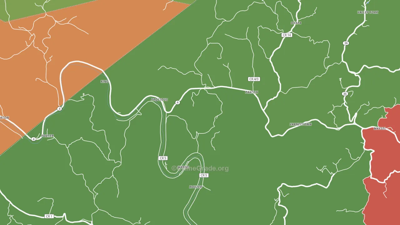 Procious, WV Map of Assault Rates