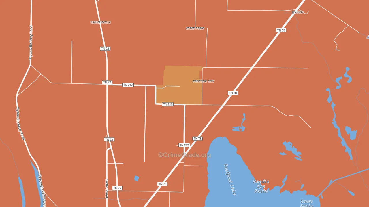 Proctor City, TN Map of Assault Rates