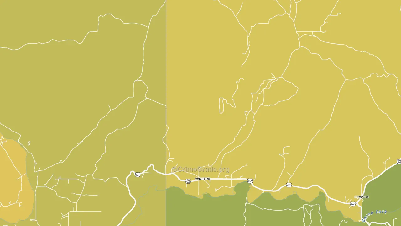 Proctor, OK Map of Assault Rates