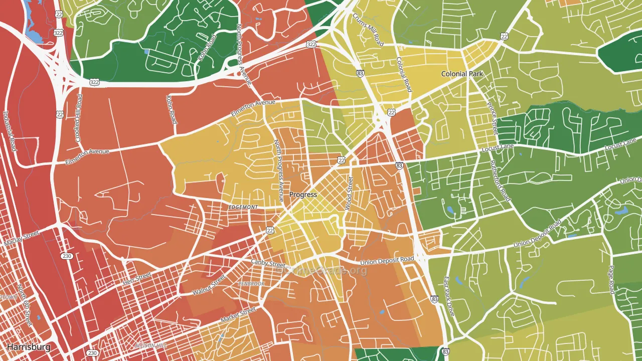 Progress, PA Map of Assault Rates