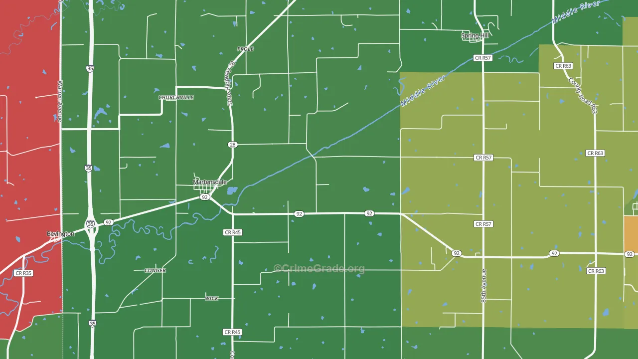 Prole, IA Map of Assault Rates