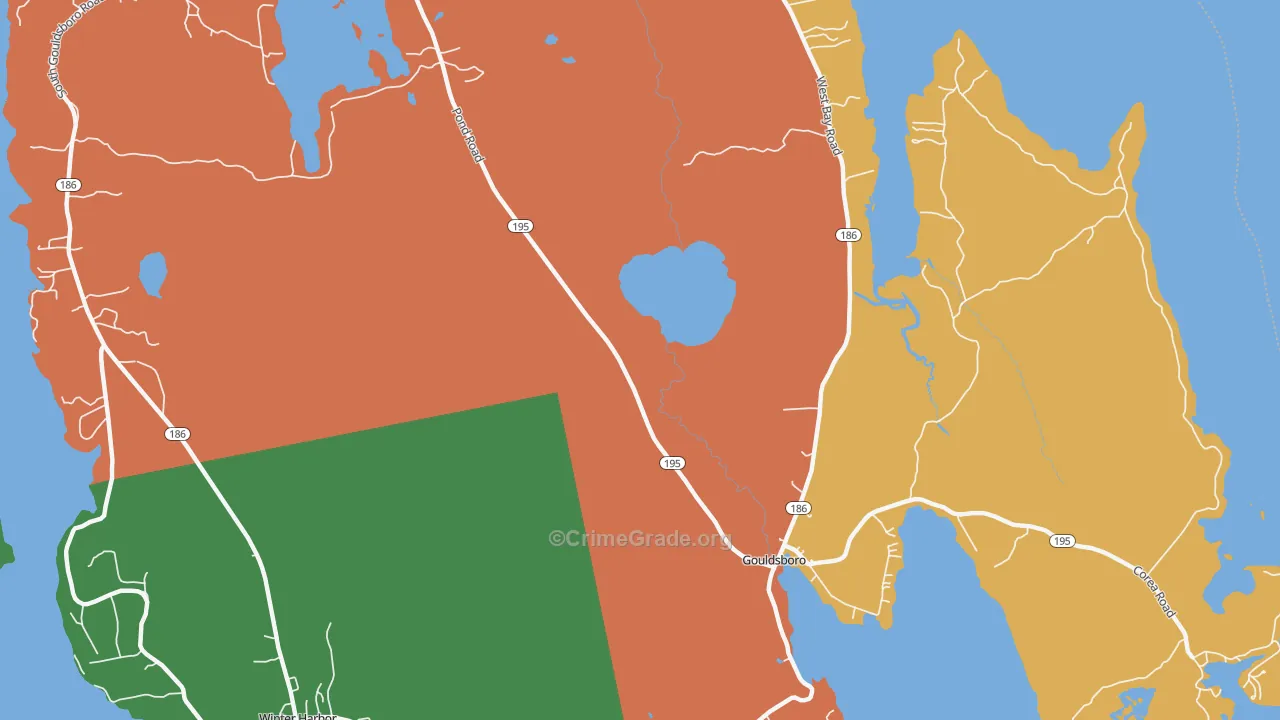 Prospect Harbor, ME Map of Assault Rates