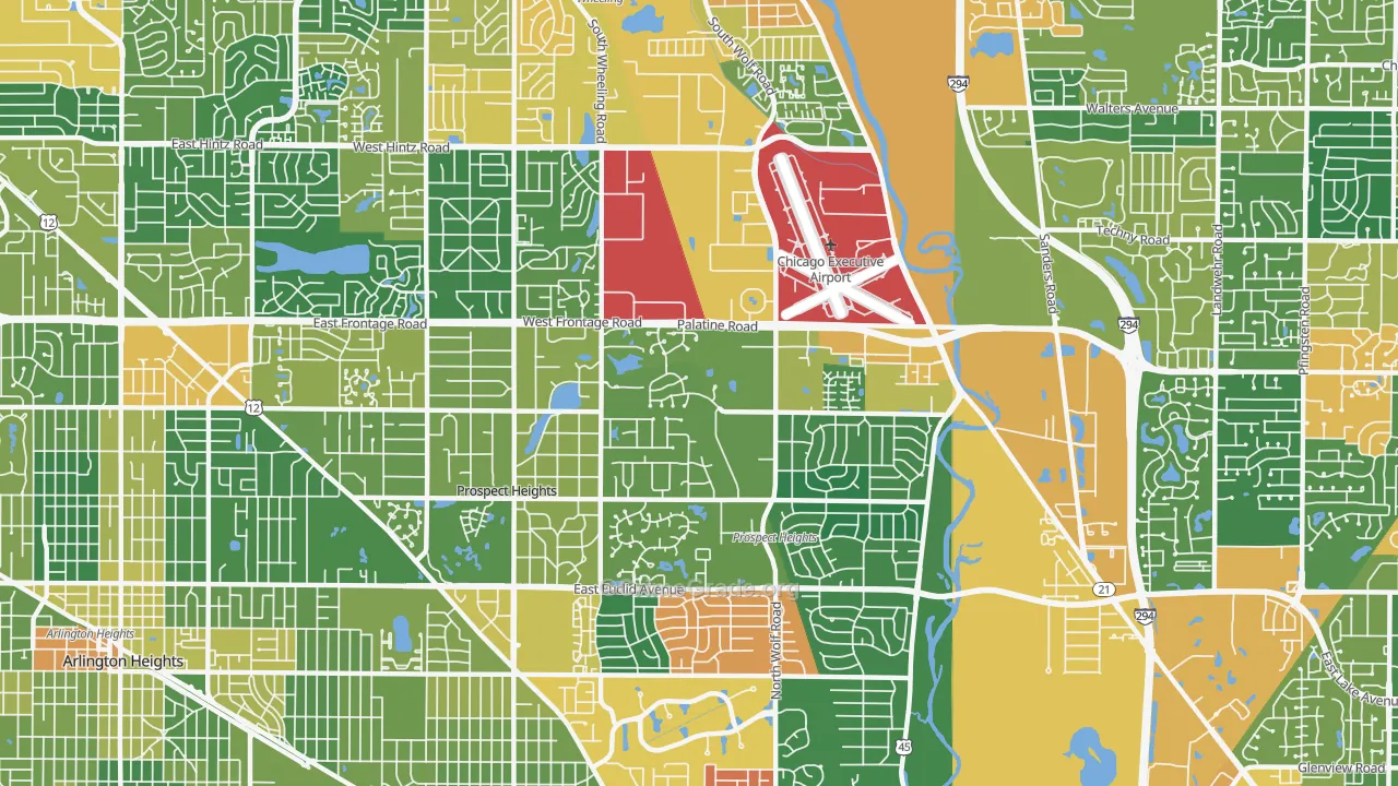 Prospect Heights, IL Map of Assault Rates