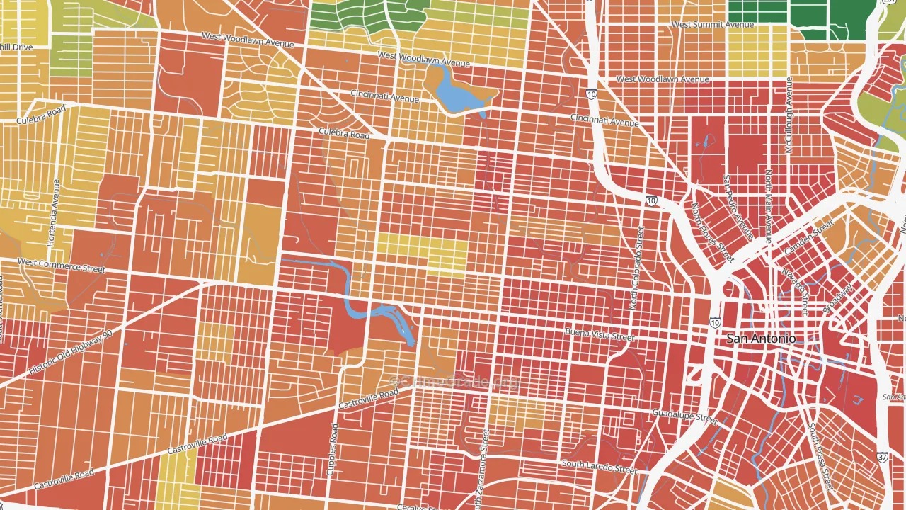 Prospect Hill, San Antonio, TX Map of Assault Rates