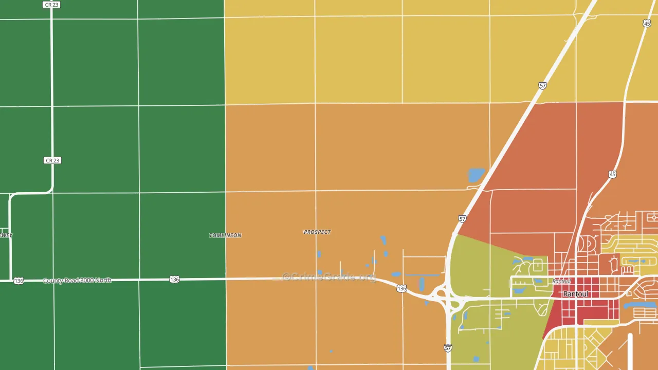 Prospect, IL Map of Assault Rates