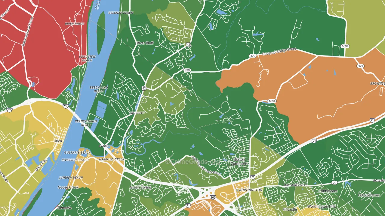 Prospect, KY Map of Assault Rates