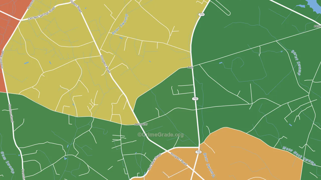 Prospect, NC Map of Assault Rates