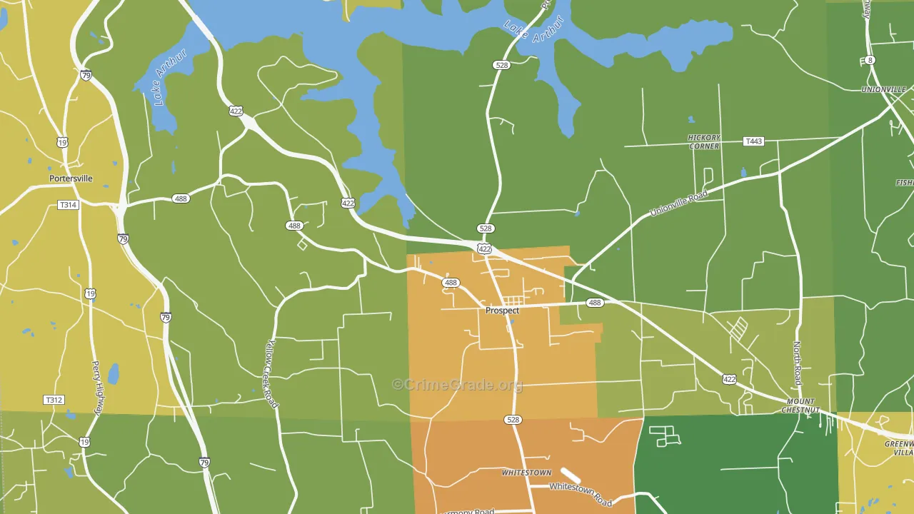Prospect, PA Map of Assault Rates