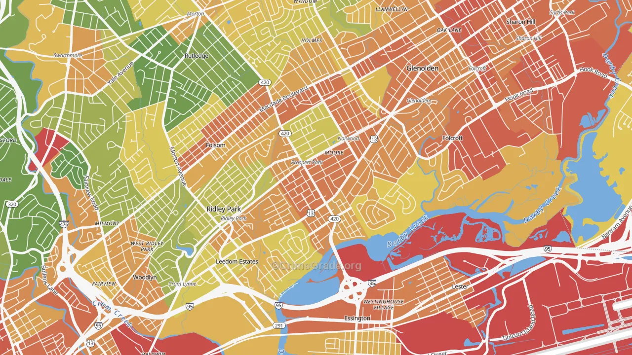 Prospect Park, PA Map of Assault Rates