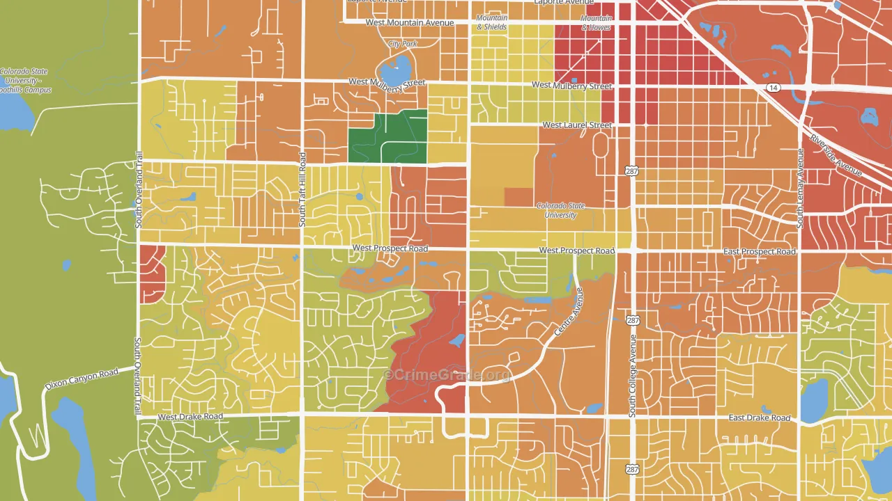 Prospect-Shields, Fort Collins, CO Map of Assault Rates