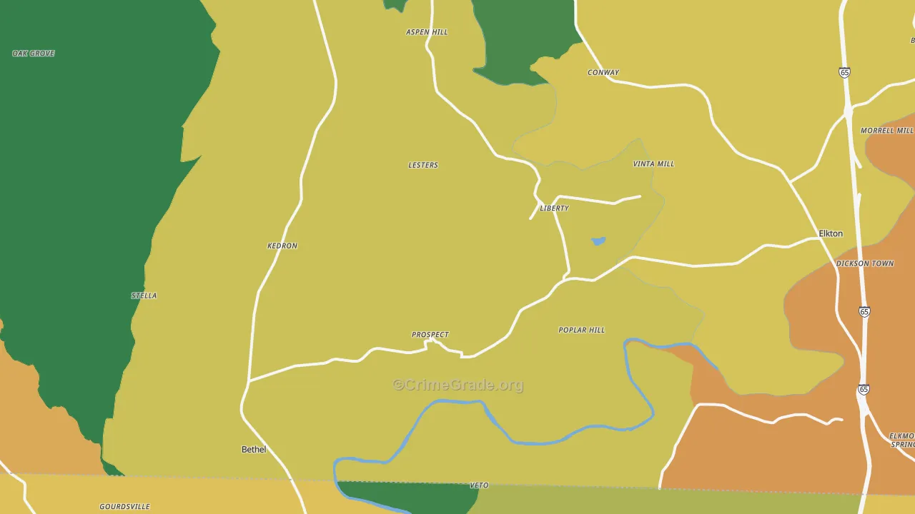 Prospect, TN Map of Assault Rates