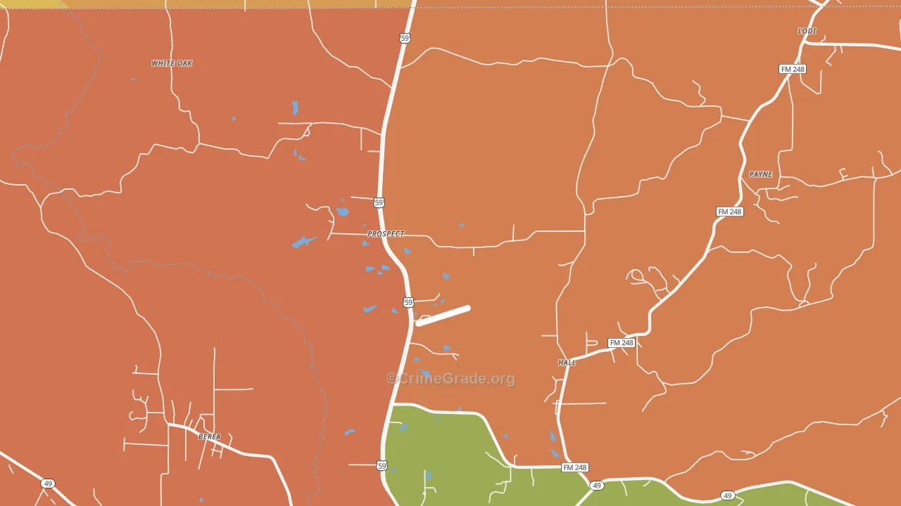 Prospect, TX Map of Assault Rates