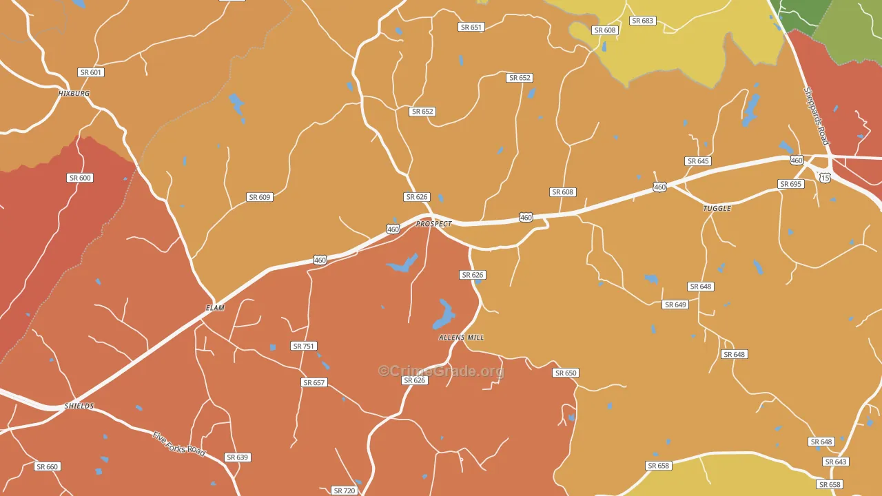 Prospect, VA Map of Assault Rates