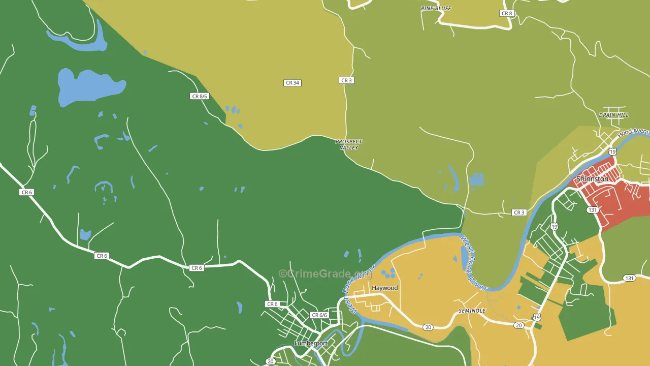 Prospect Valley, WV Map of Assault Rates