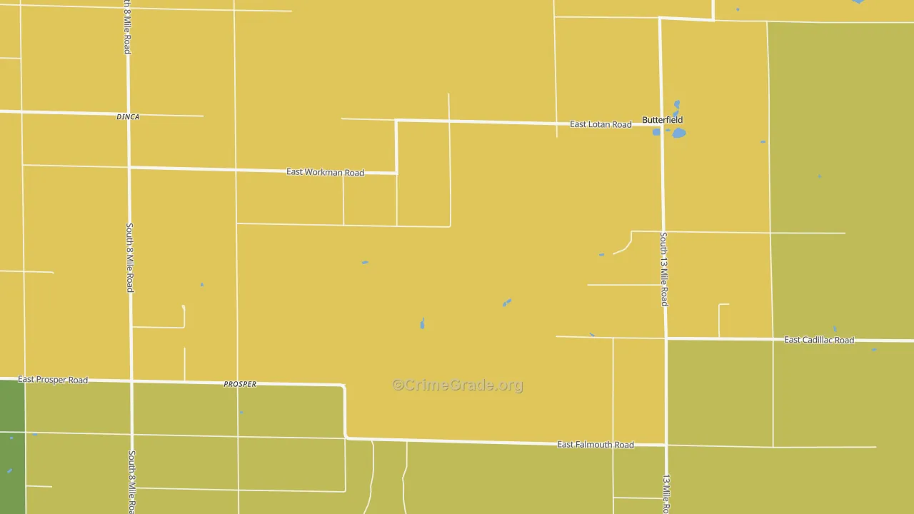 Prosper, MI Map of Assault Rates