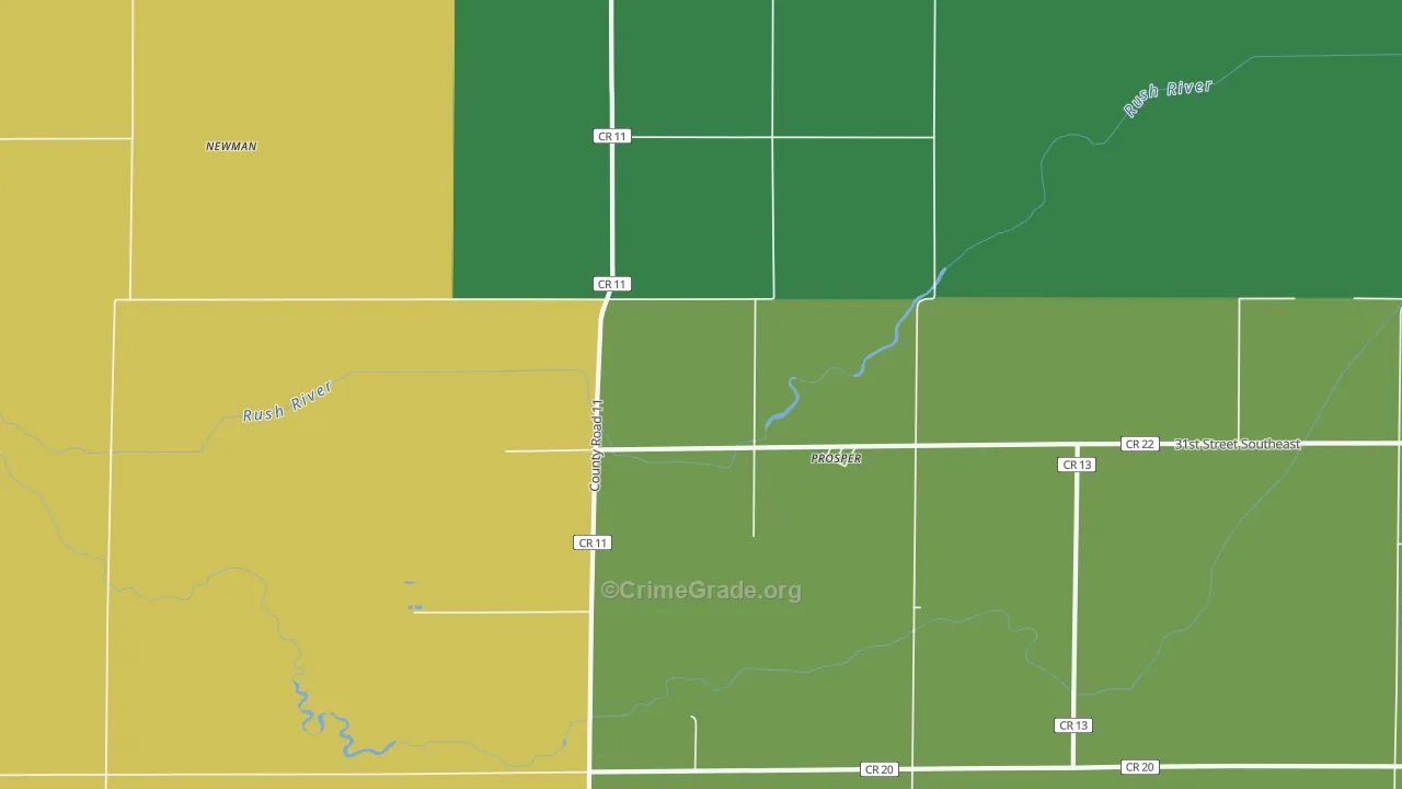 Prosper, ND Map of Assault Rates