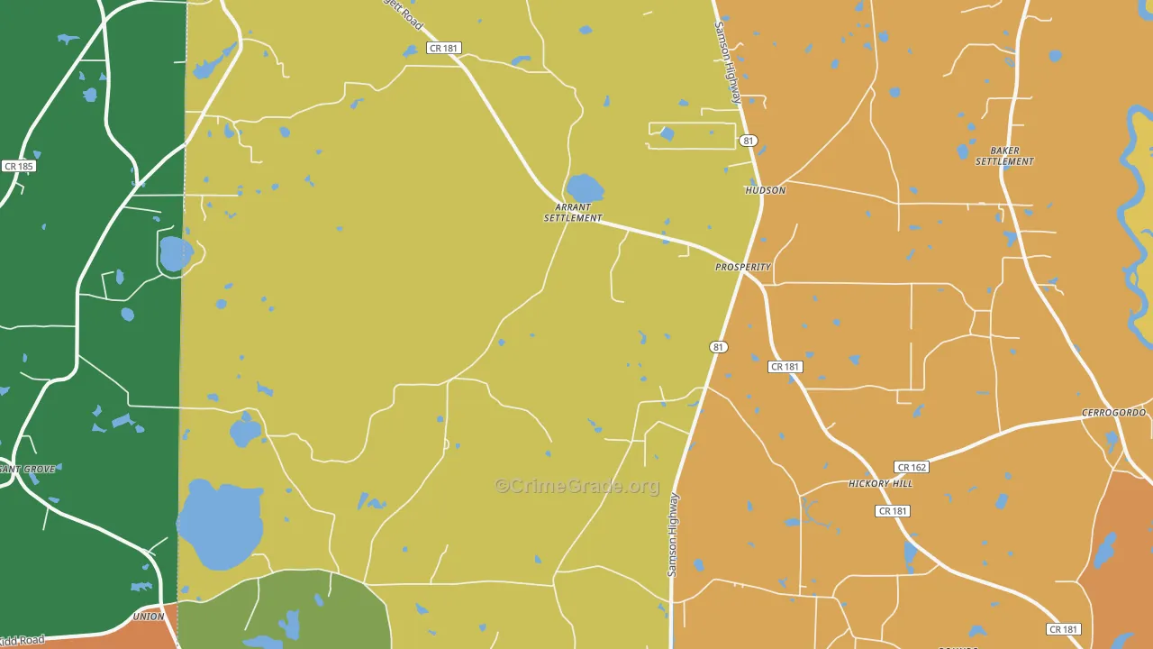 Prosperity, FL Map of Assault Rates