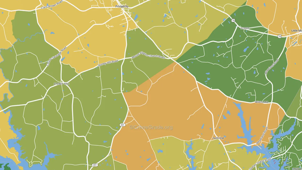 Prosperity, SC Map of Assault Rates