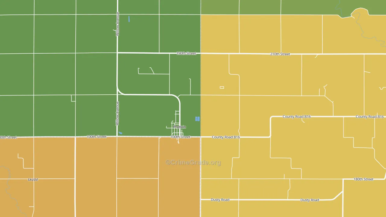 Protivin, IA Map of Assault Rates