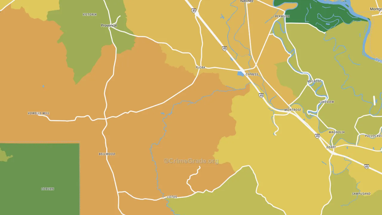 Provencal, LA Map of Assault Rates