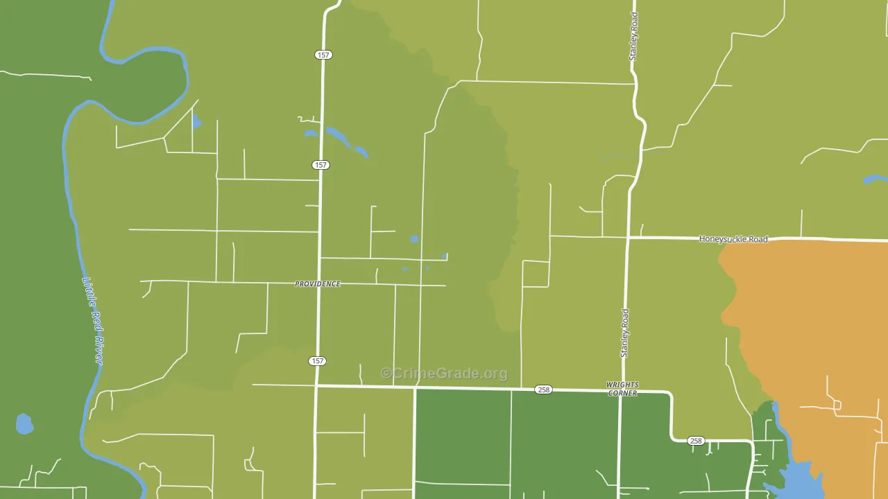 Providence, AR Map of Assault Rates