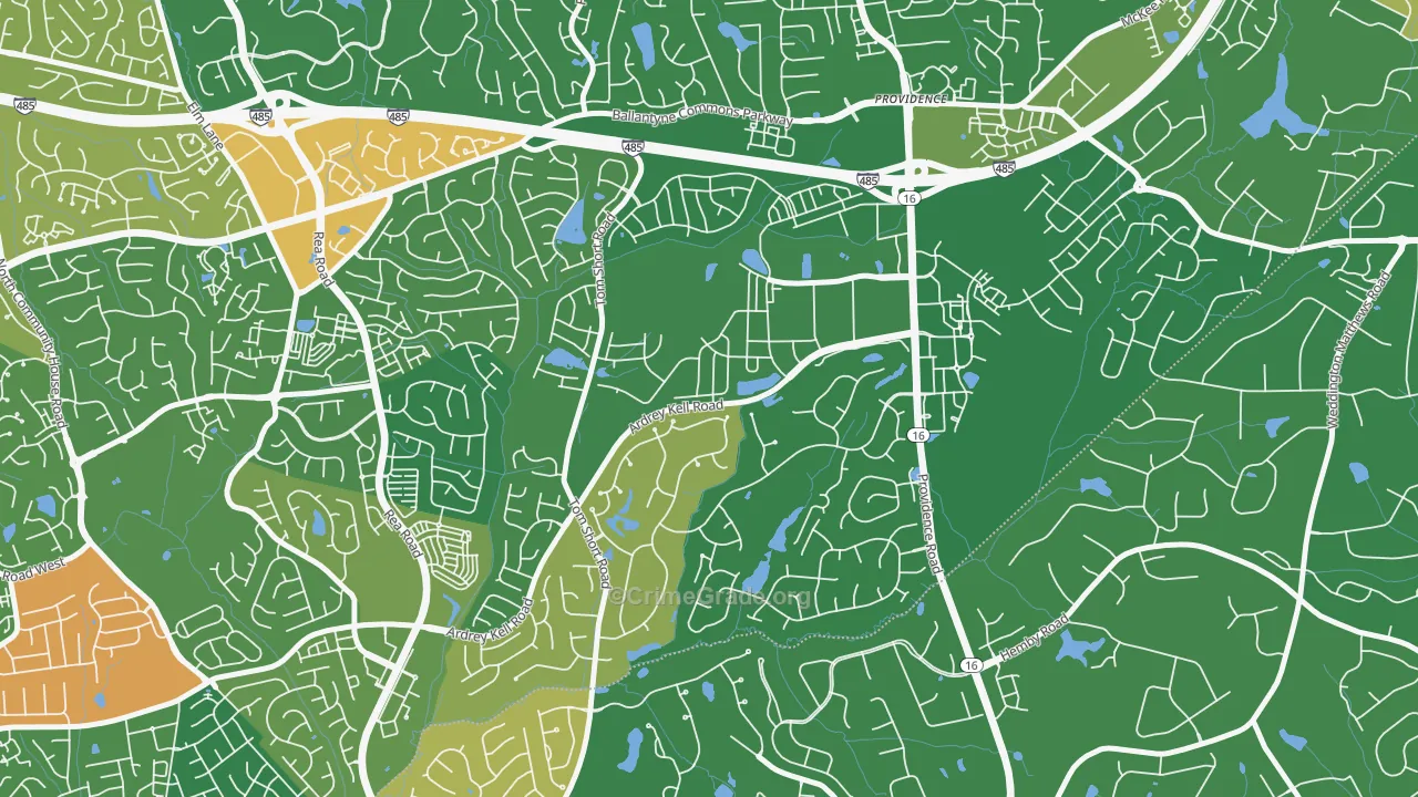 Providence Crossing, Charlotte, NC Map of Assault Rates