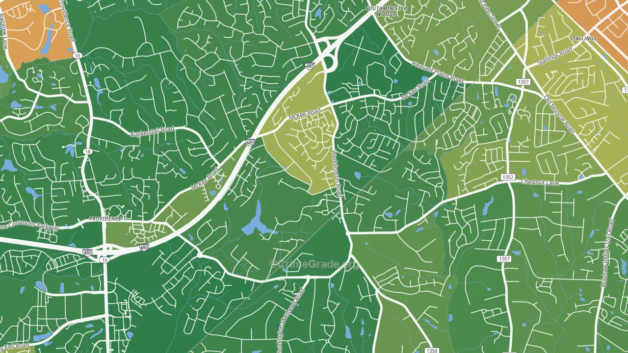 Providence Estates East, Matthews, NC Map of Assault Rates