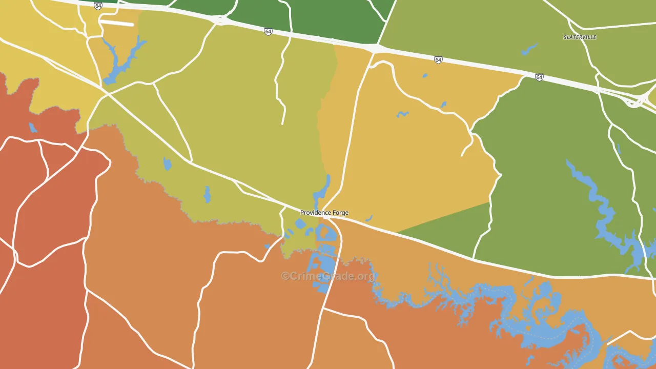 Providence Forge, VA Map of Assault Rates