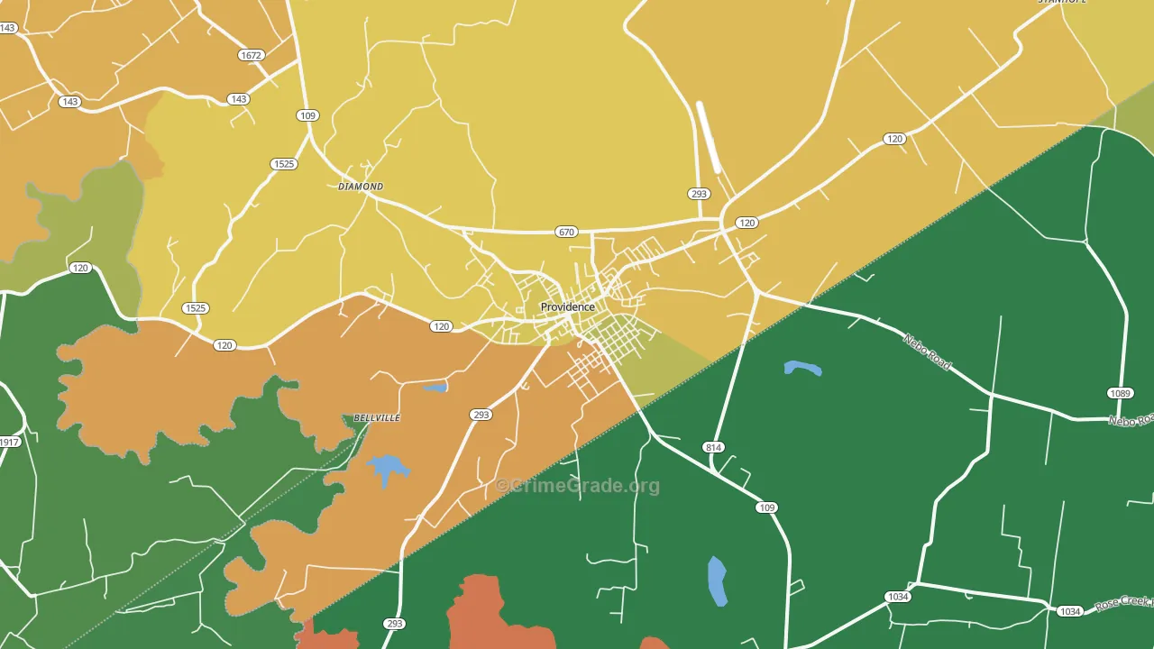 Providence, KY Map of Assault Rates