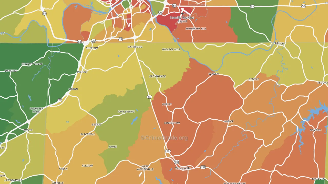 Providence, NC Map of Assault Rates