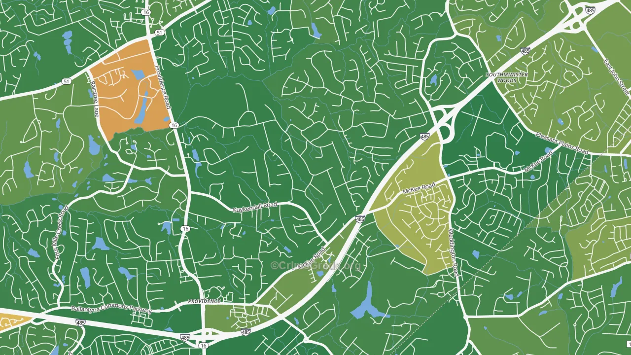 Providence Plantation, Charlotte, NC Map of Assault Rates
