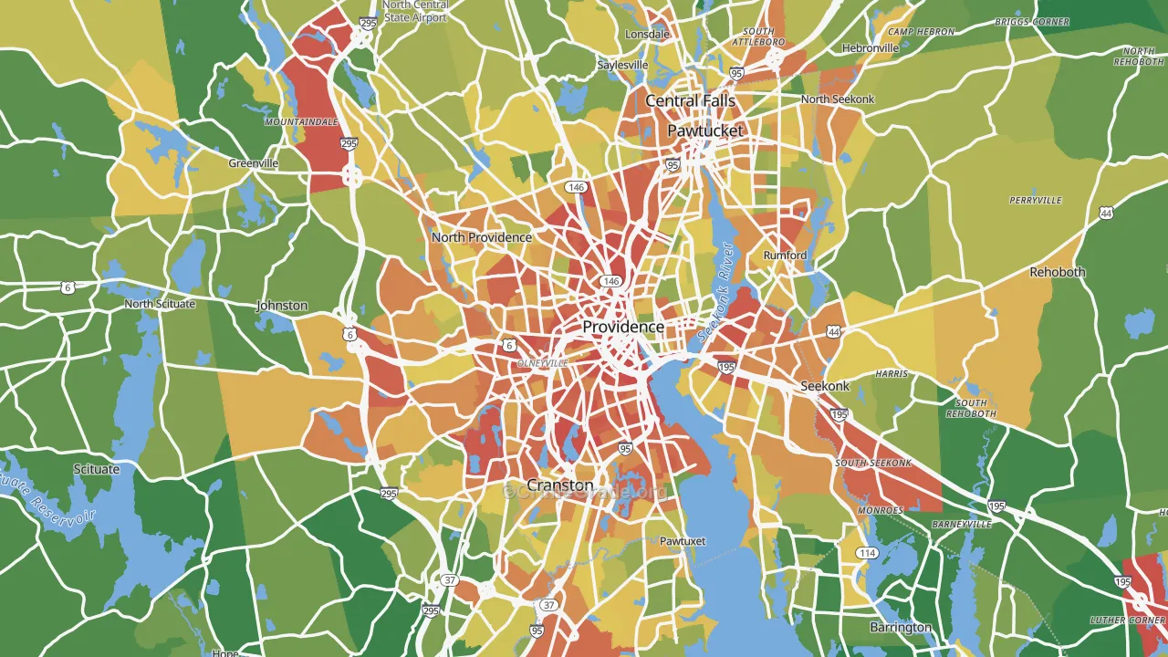 Providence, RI Map of Assault Rates