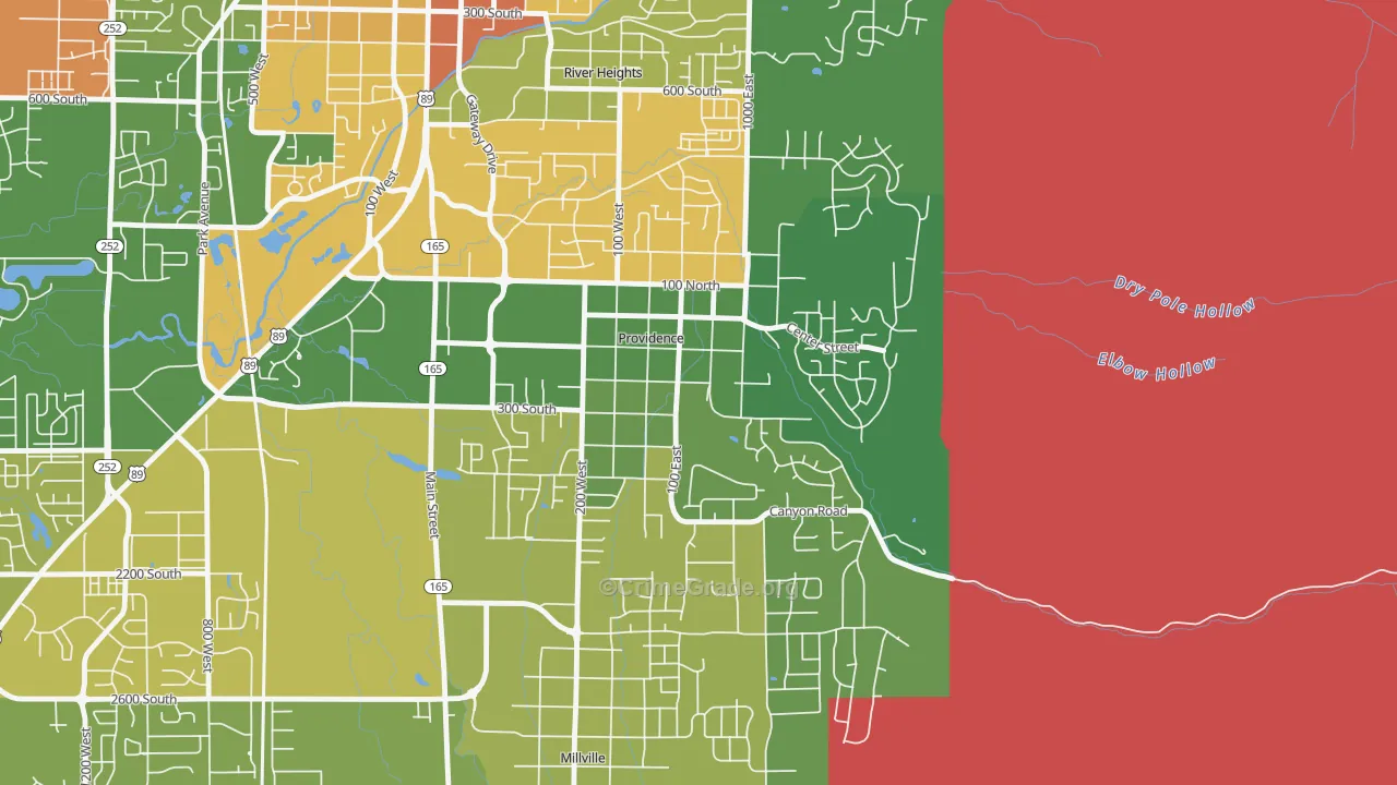 Providence, UT Map of Assault Rates