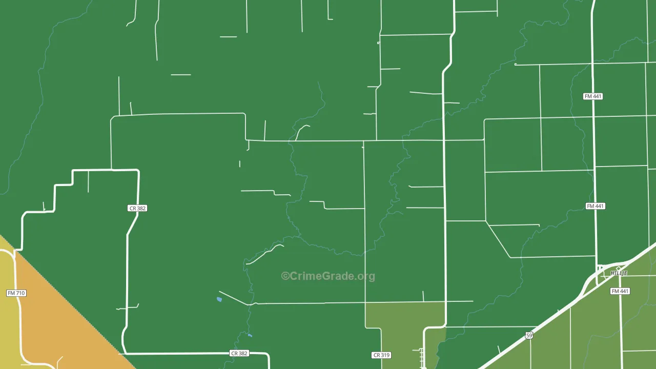 Provident City, TX Map of Assault Rates