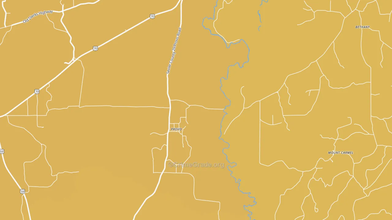 Provo, AR Map of Assault Rates