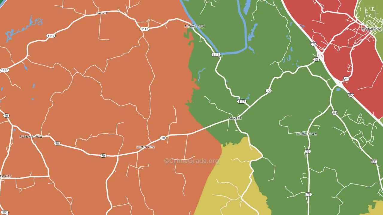 Provo, KY Map of Assault Rates