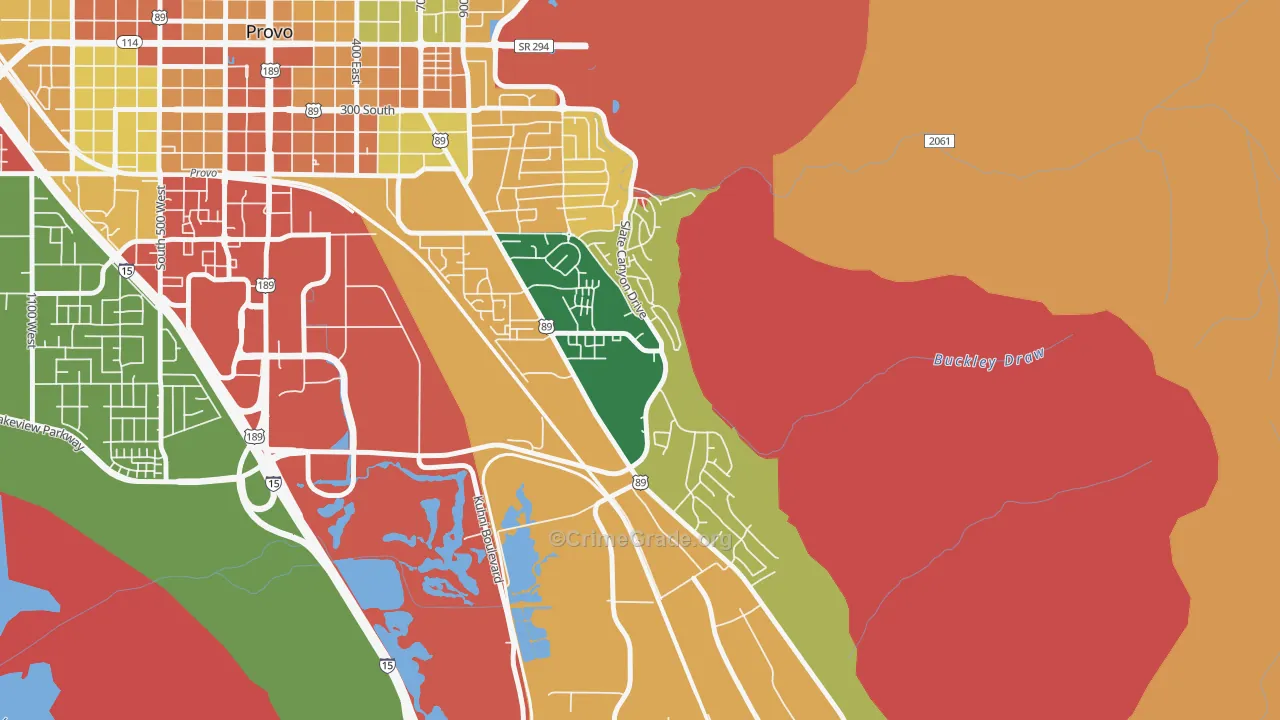 Provo South, Provo, UT Map of Assault Rates